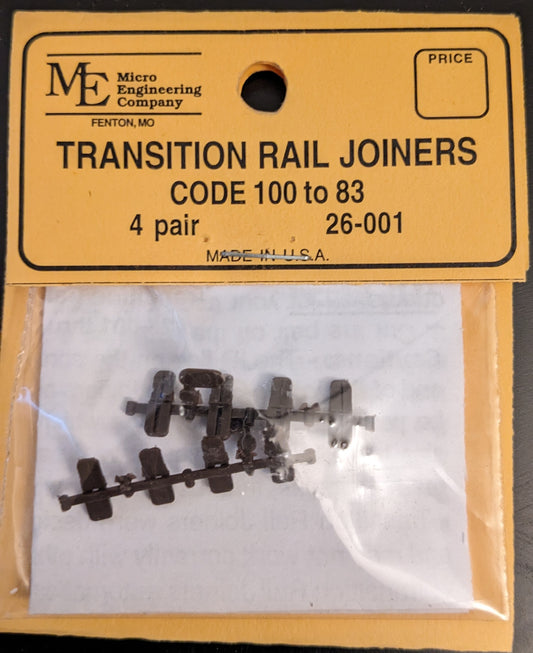 Micro Engineering Transition Rail Joiners - Code 100 to 83