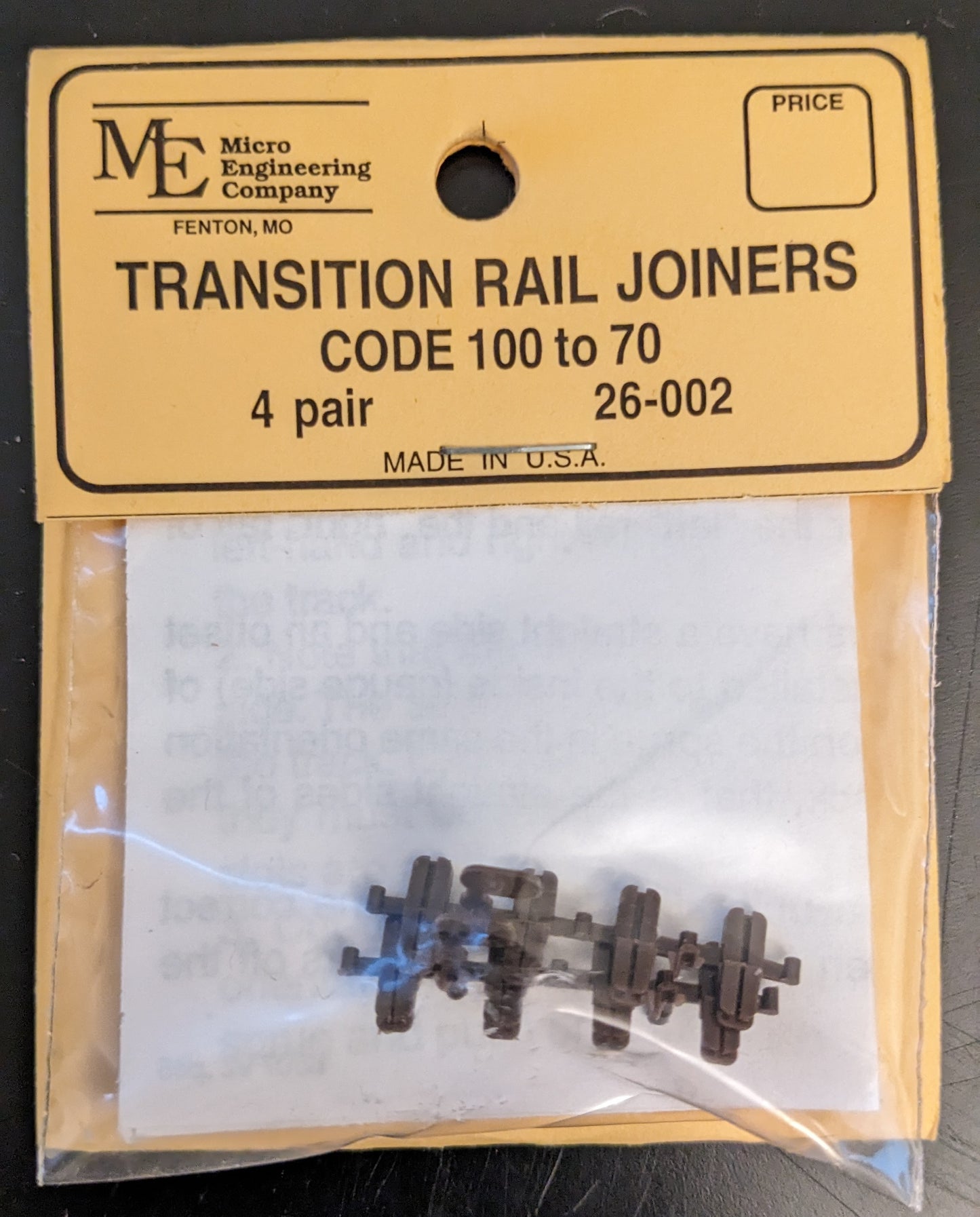 Micro Engineering Transition Rail Joiners - Code 100 to 70